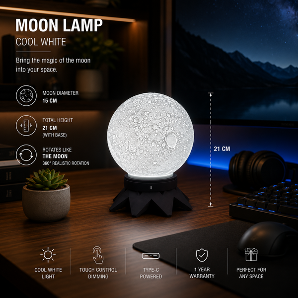 Aivanha Rotating Moon Lamp | Premium Lunar Decor Light
