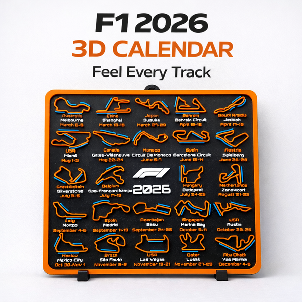 F1 2026 3D Calendar | Race Tracks with DRS Zones | Desk & Wall Mount